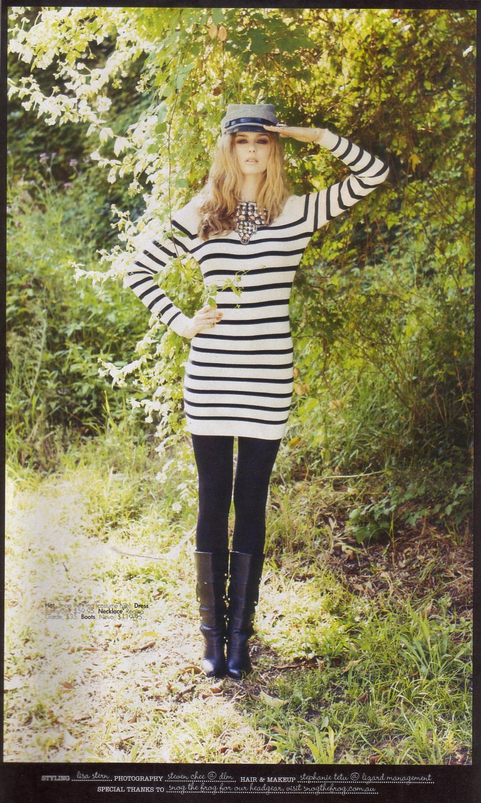 Sunny Girl Balmain inspired nautical stripe knit dress